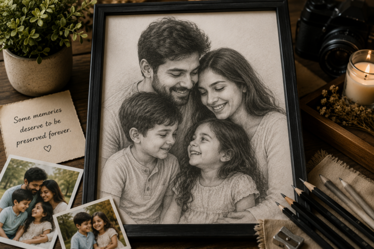 how custom pencil portraits preserve precious memories