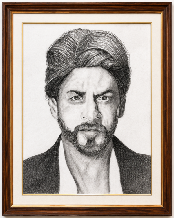 shah rukh khan realistic pencil portrait