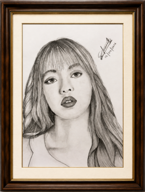 lalisa manoban realistic pencil portrait