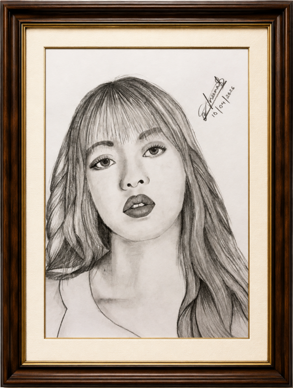 lalisa manoban realistic pencil portrait