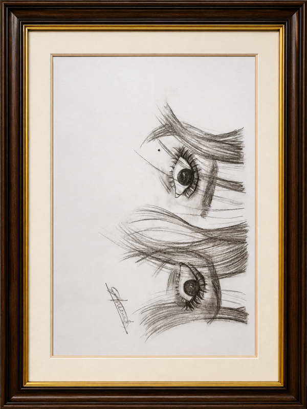 expressive eyes pencil sketch artwork