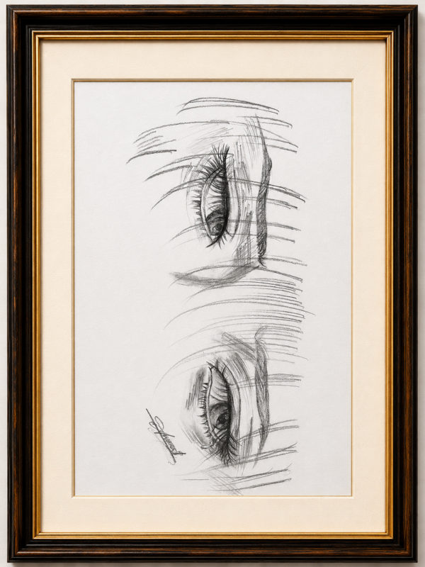 minimalist eye sketch pencil artwork