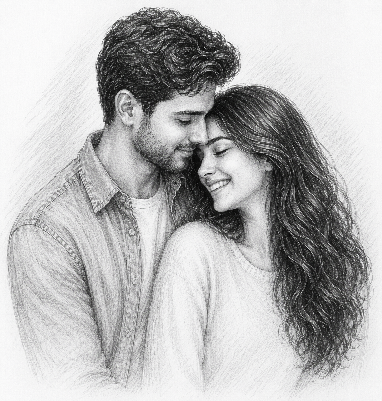 pencil couple portraits