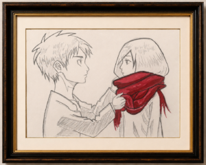 eren & mikasa – the red scarf promise